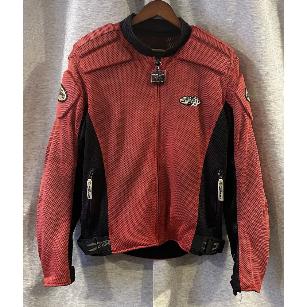Joe Rocket Ballistic Series Motorcycle Jacket Red Black Mesh Armor Touring